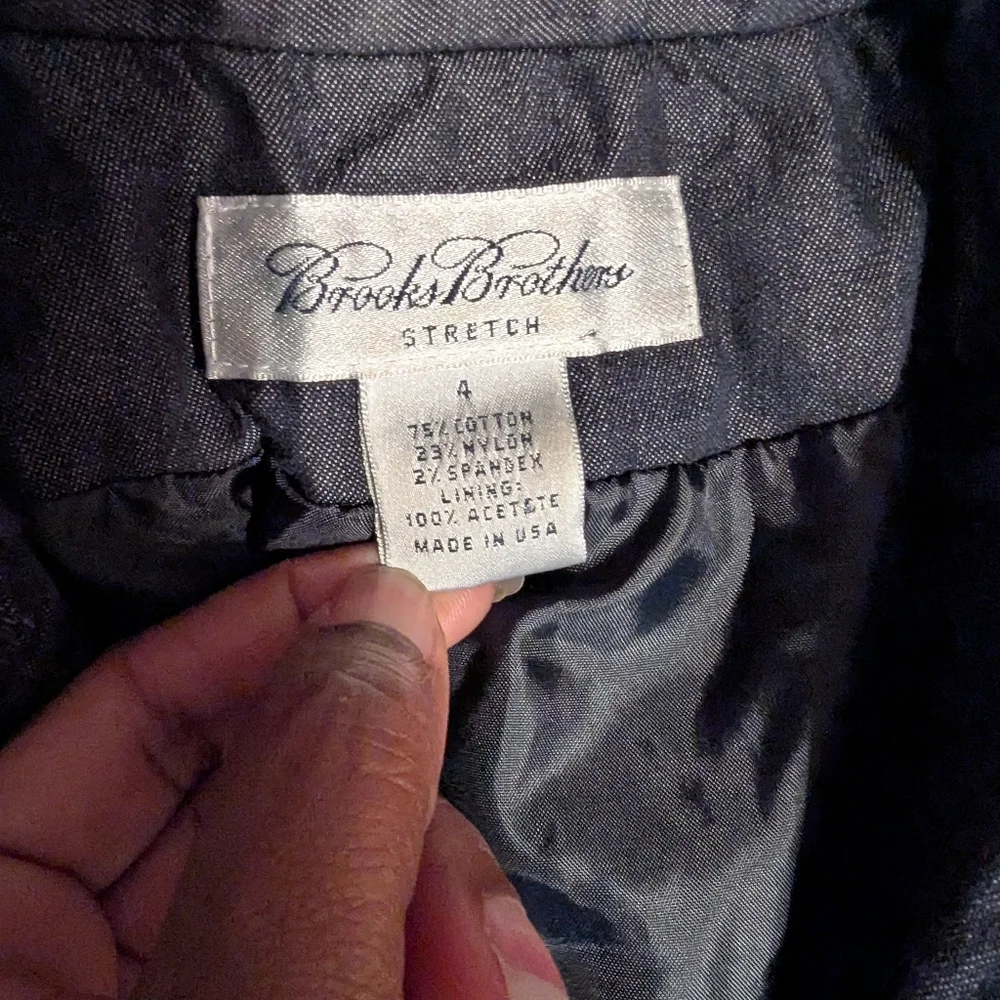 Brooks Brothers Women’s Dark Denim Blazer Jacket Two Button Structured Sz4 - Picture 6 of 11